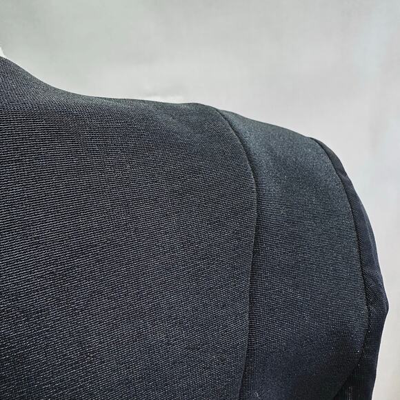 Vintage Caché Blazer Small Black Mesh Sleeves Crystal Buttons 90s Y2K Jacket - Picture 16 of 16
